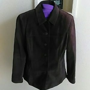 Lord and Taylor Brown Suede Blazer